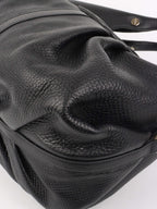 Bvlgari Black Leather Shoulder Bag with Handles.