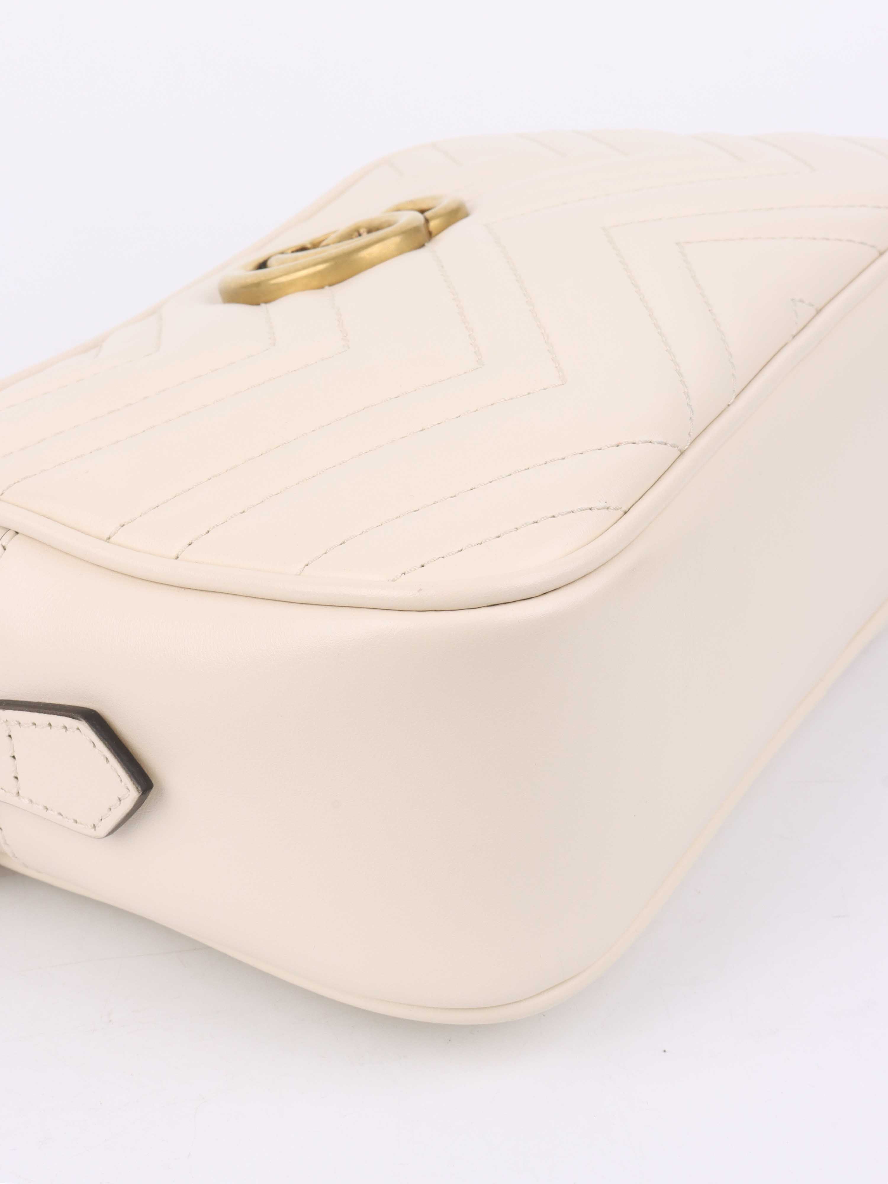 Gucci Small White Marmont Camera Bag