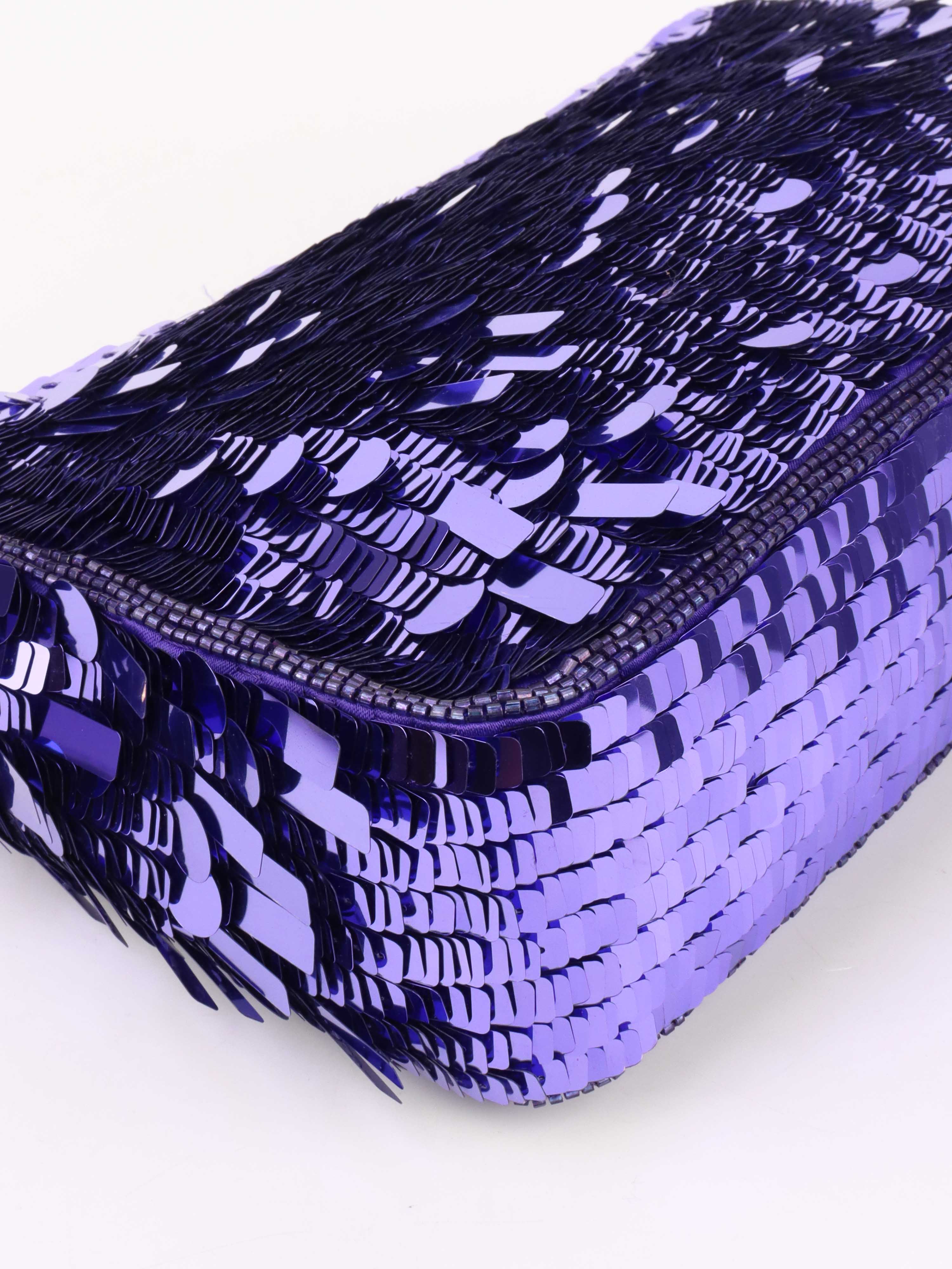 Fendi Purple Sequinned Baguette Bag.