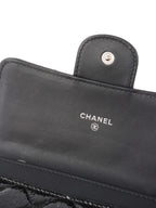 Chanel Black Quilted Patent Leather Flap Wallet