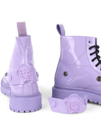 Versace Lavender Medusa Patent Leather Boots 40