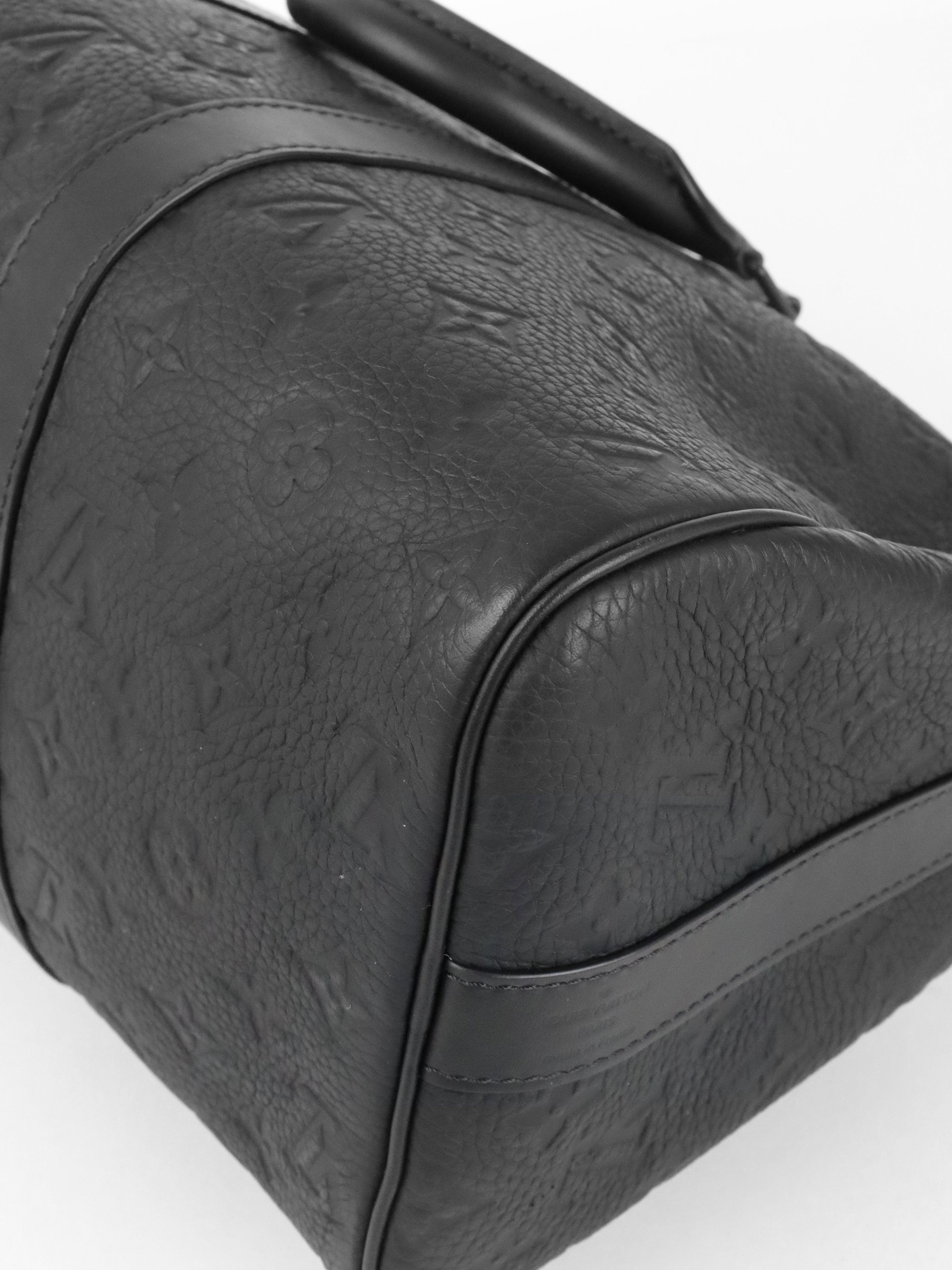 Louis Vuitton Black Monogram Taurillon Keepall Bandoulière 35