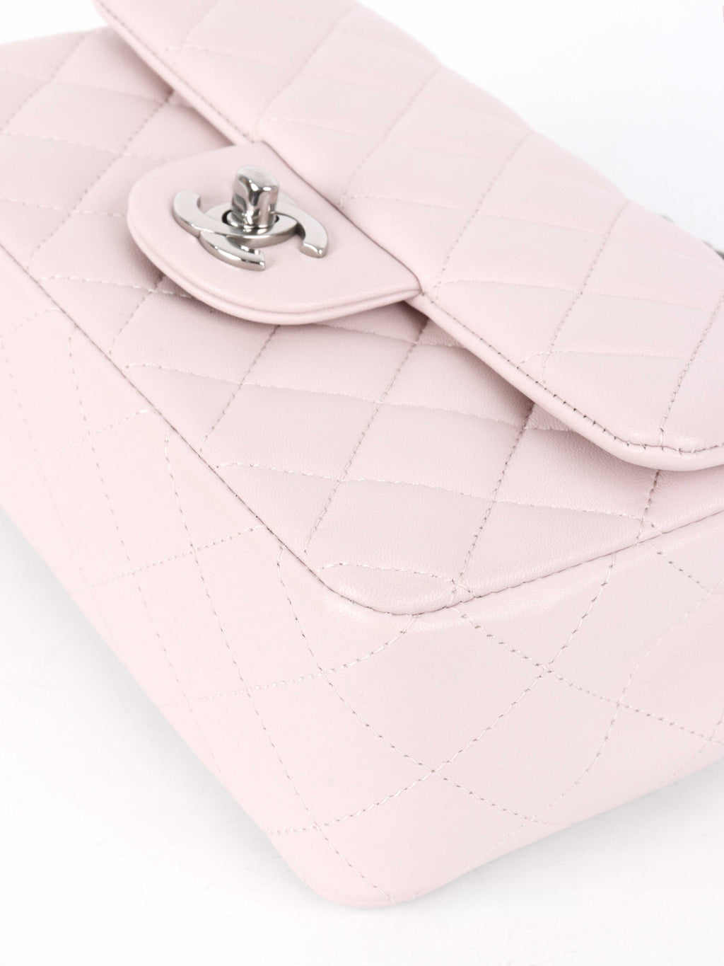 Chanel Light Pink Mini Rectangular Classic Flap SHW.