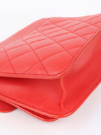 Chanel Red Quilted Two-tone CC Flap Bag.