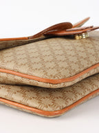 Celine Vintage Macadam Pattern Coated Canvas Clutch Bag