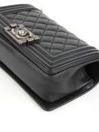 Chanel Black Caviar Boy Wallet On Chain GHW