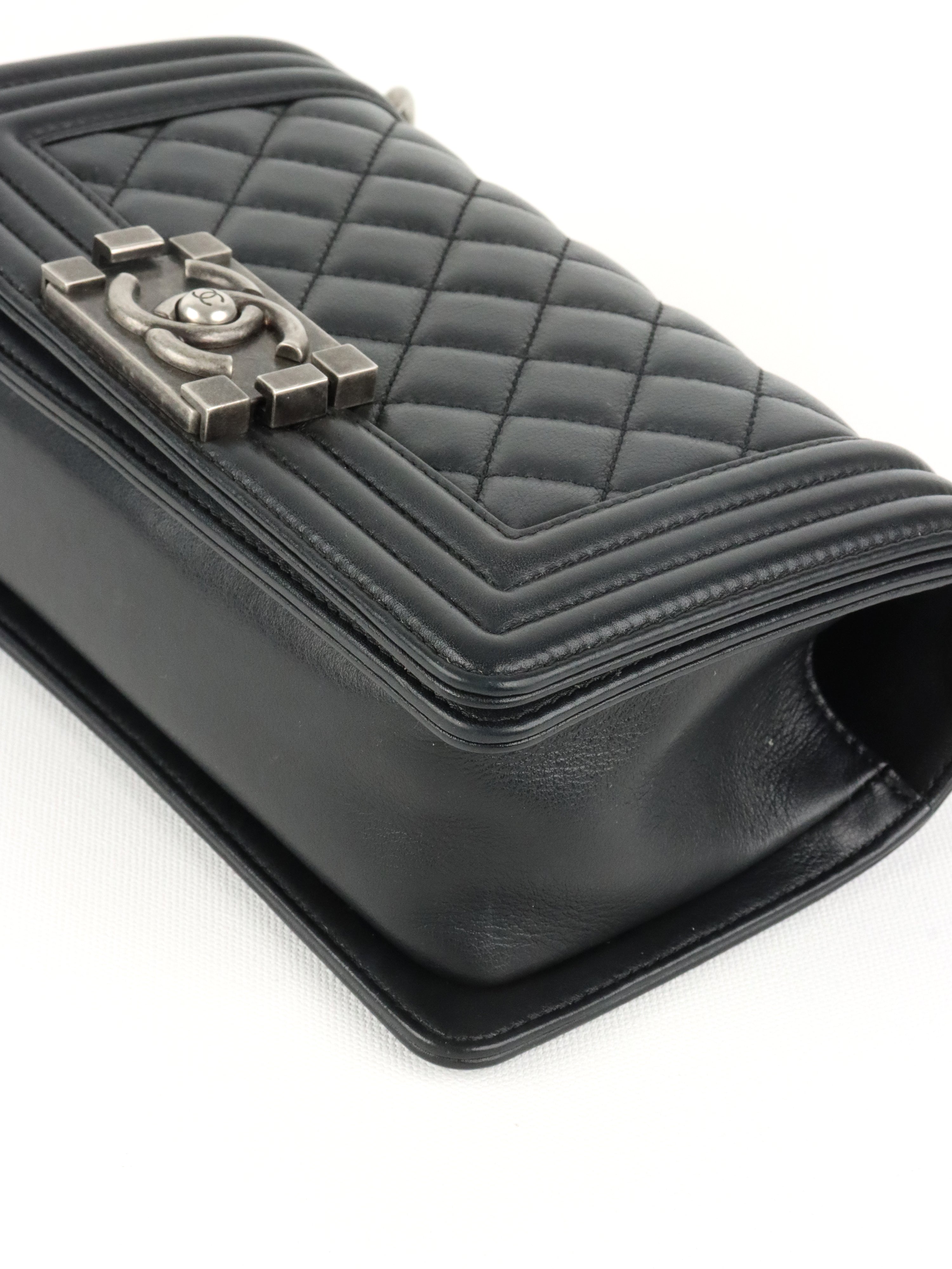 Chanel Black Caviar Boy Wallet On Chain GHW