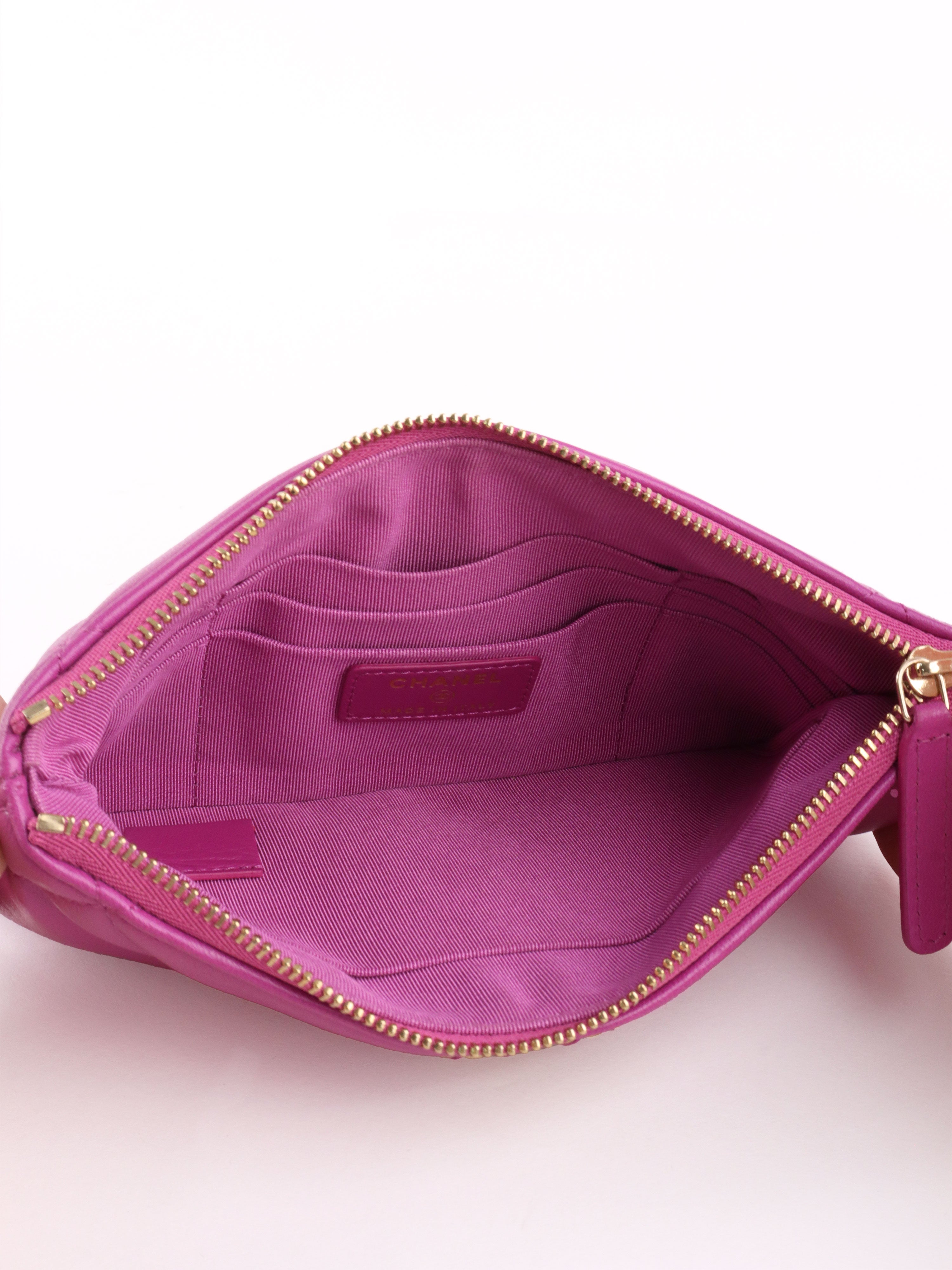 Chanel 19 Purple Lambskin Pouch