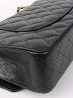 Chanel Black Medium Caviar Classic Flap GHW.