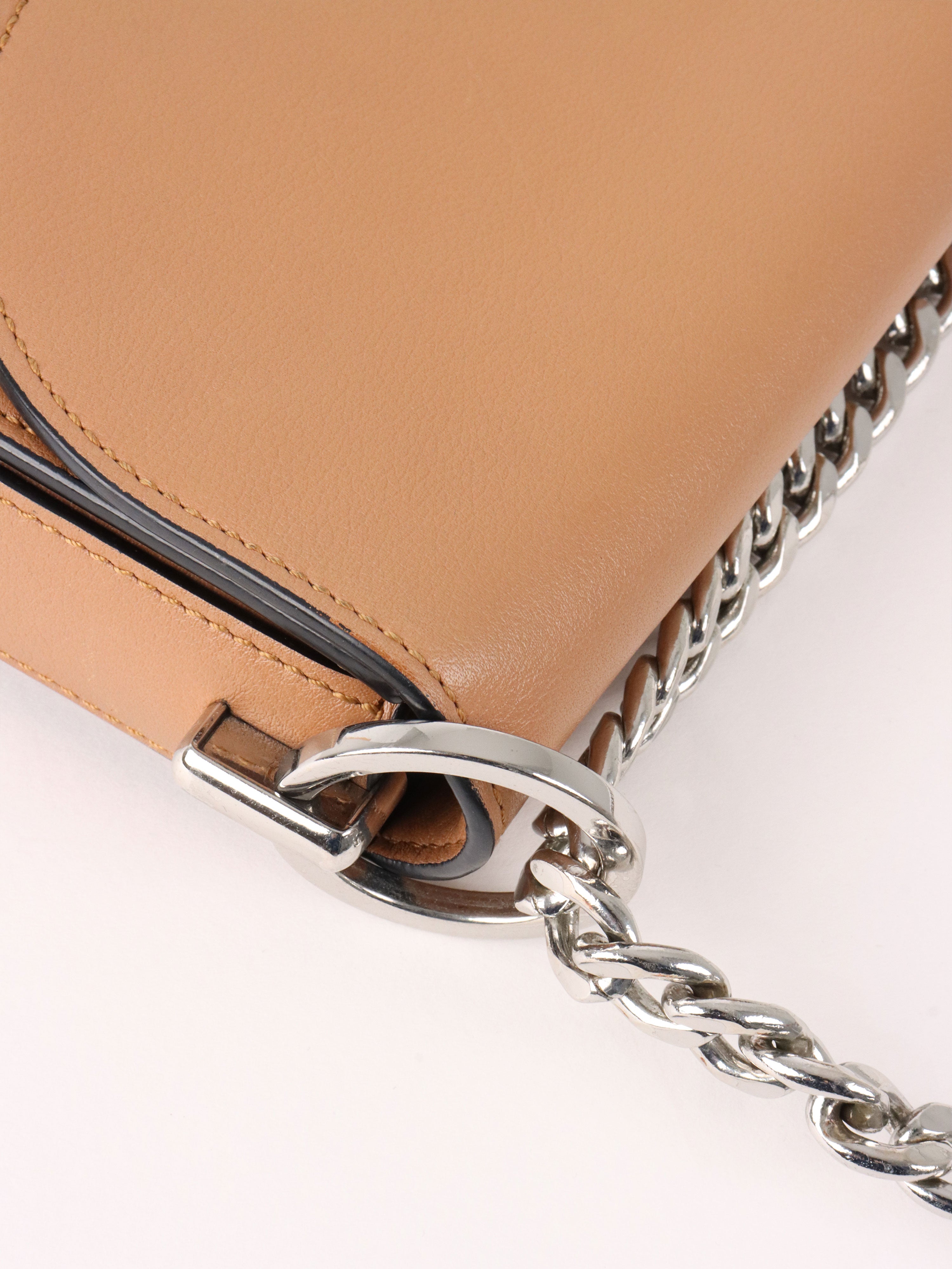 Prada Beige Arcade Chain Crossbody Bag.