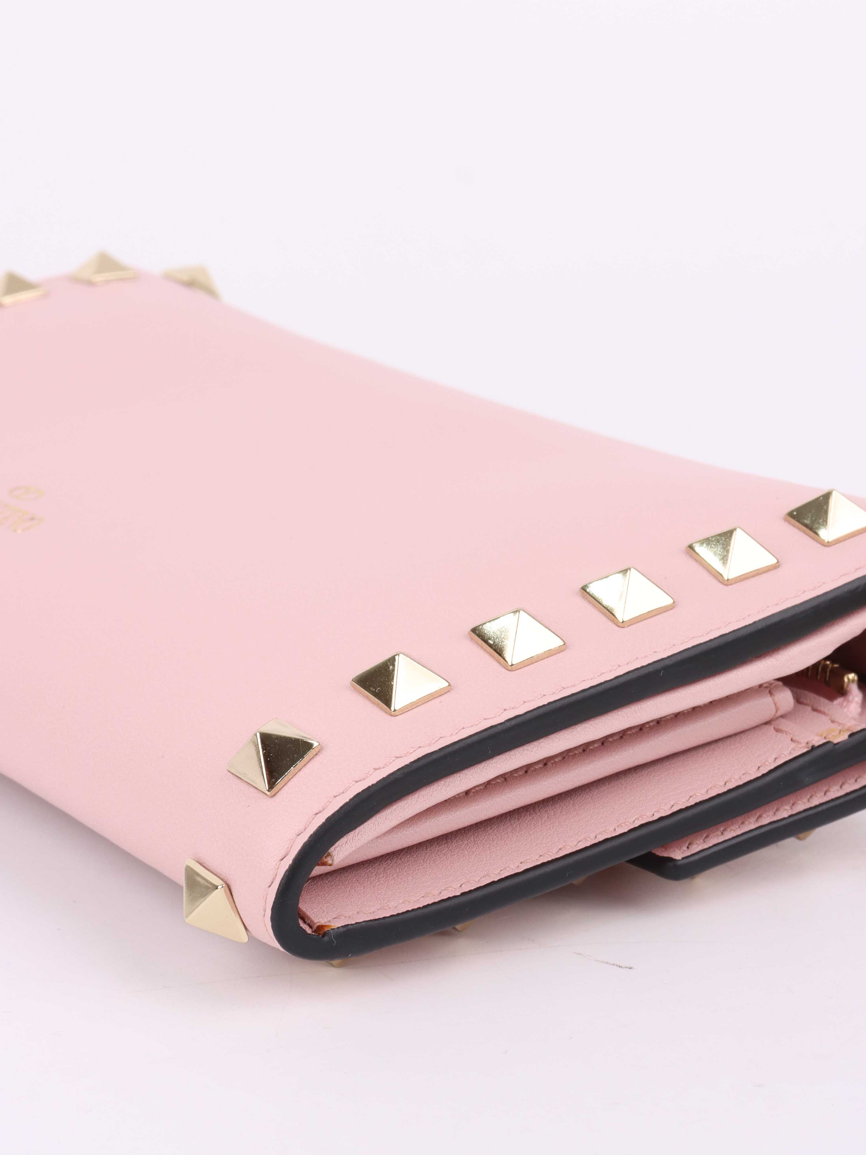 Valentino Pink Rockstud Wallet with Wristlet.