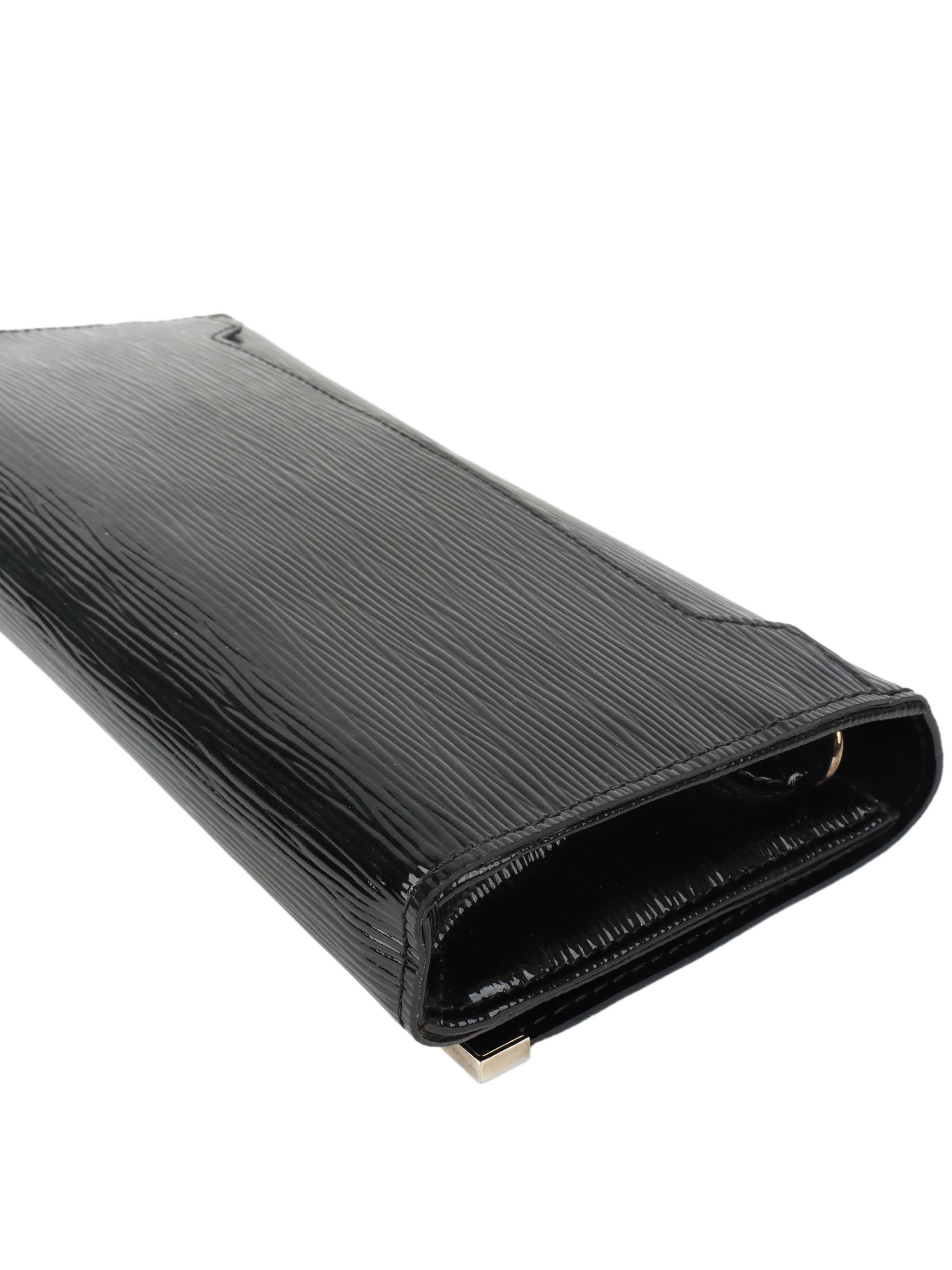 Louis Vuitton Black Patent Epi Clutch with Shoulder Strap.