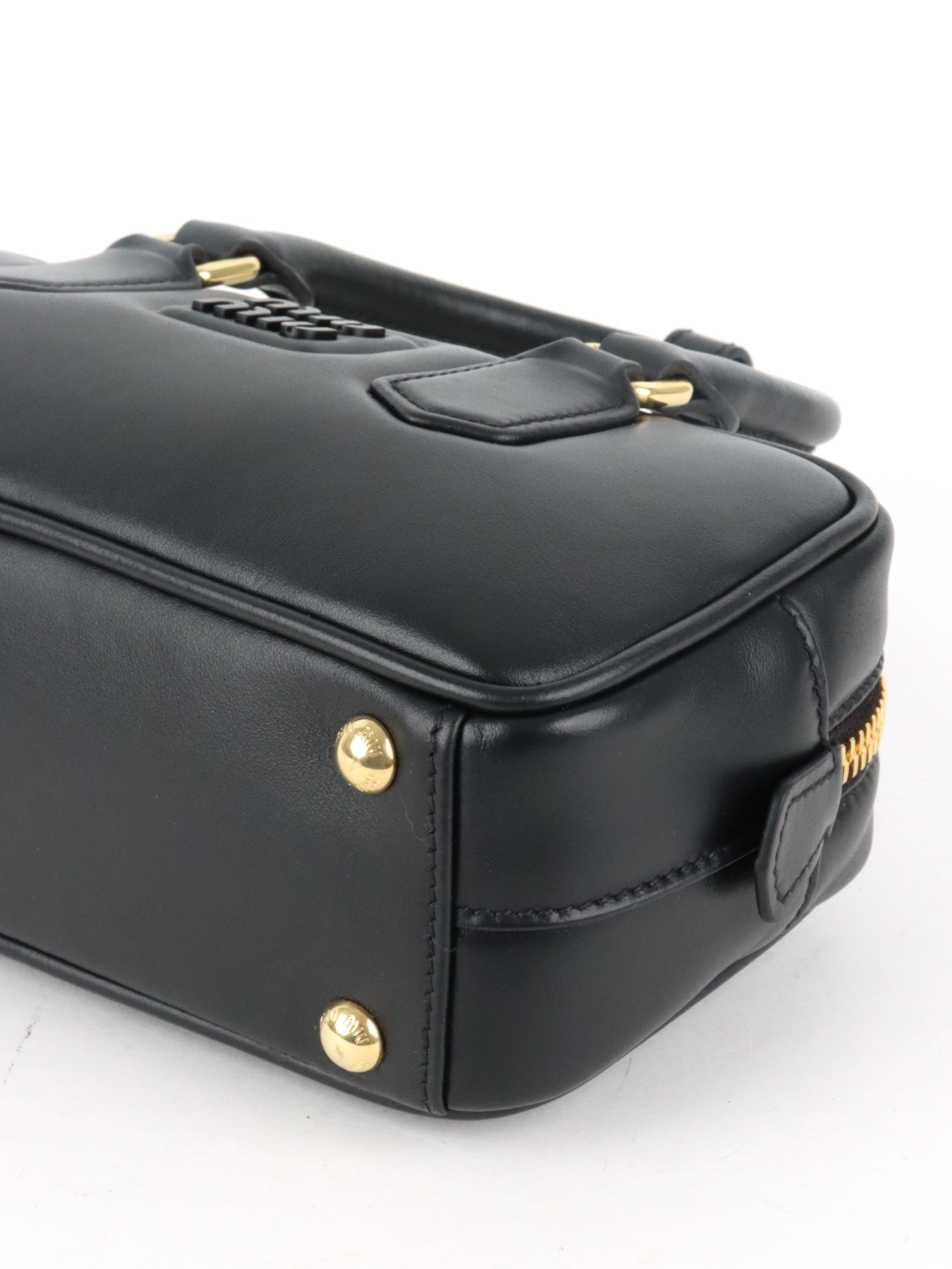 Miu Miu Black Small Arcadie Leather Bag