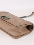 Chanel Dark Beige Chevron Old Medium Caviar Boy Bag