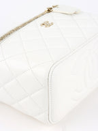 Chanel White Caviar Vanity Case