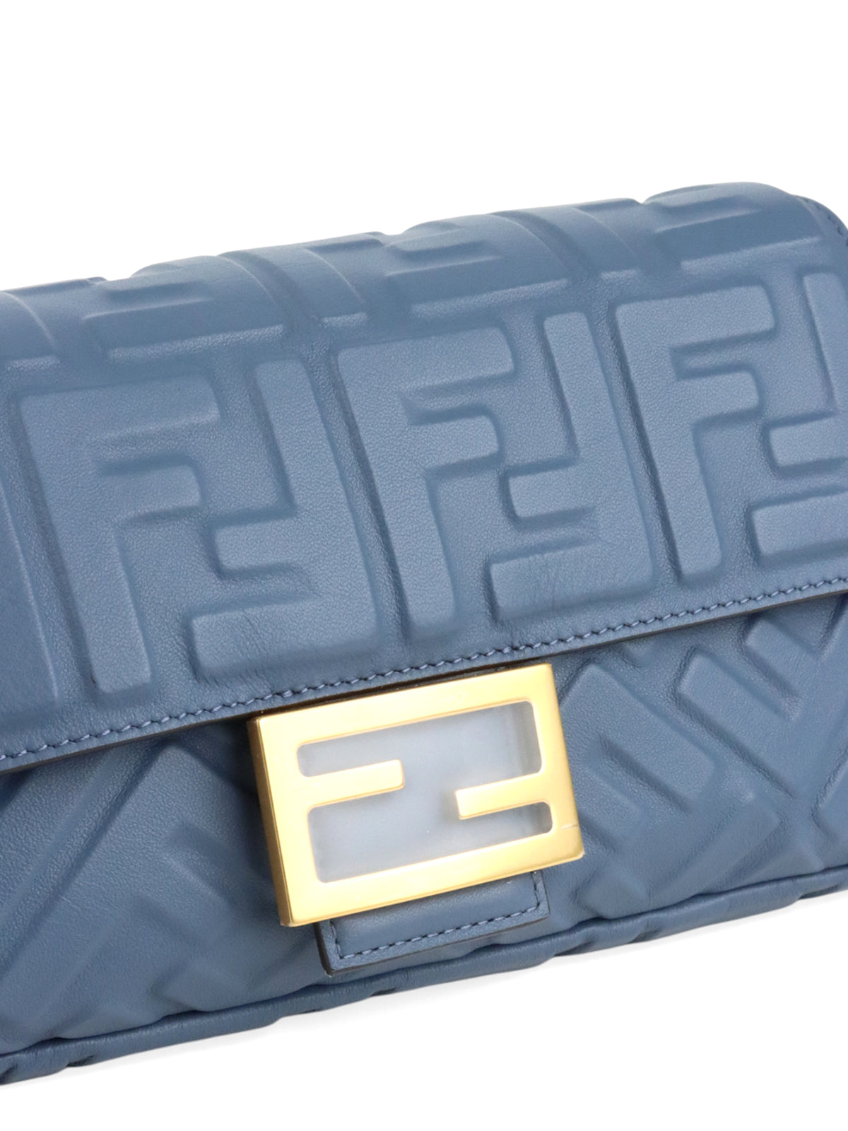 Fendi Navy Medium Baguette Lambskin Bag