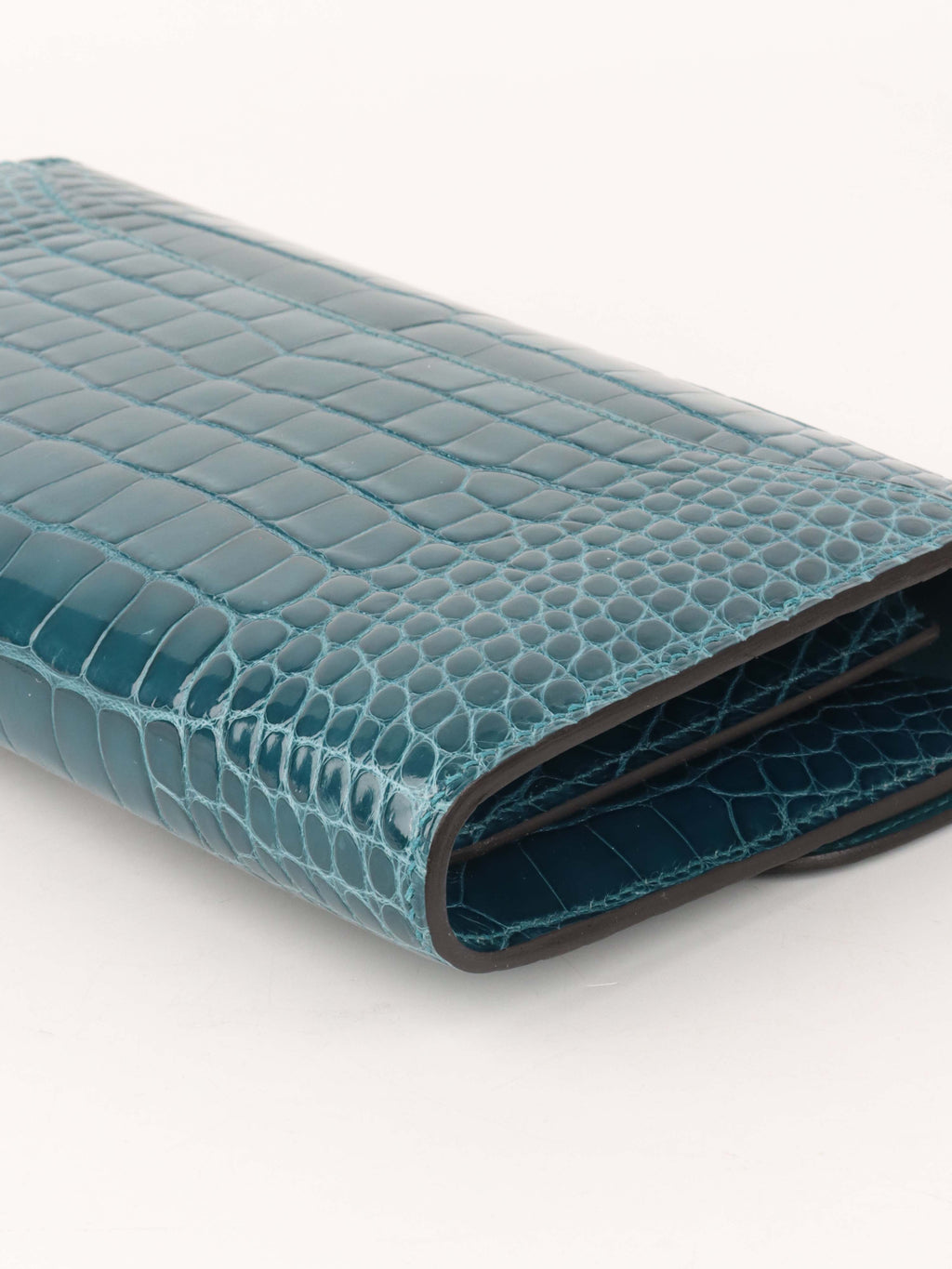 Hermes Alligator Constance Wallet Vert Bosphore.