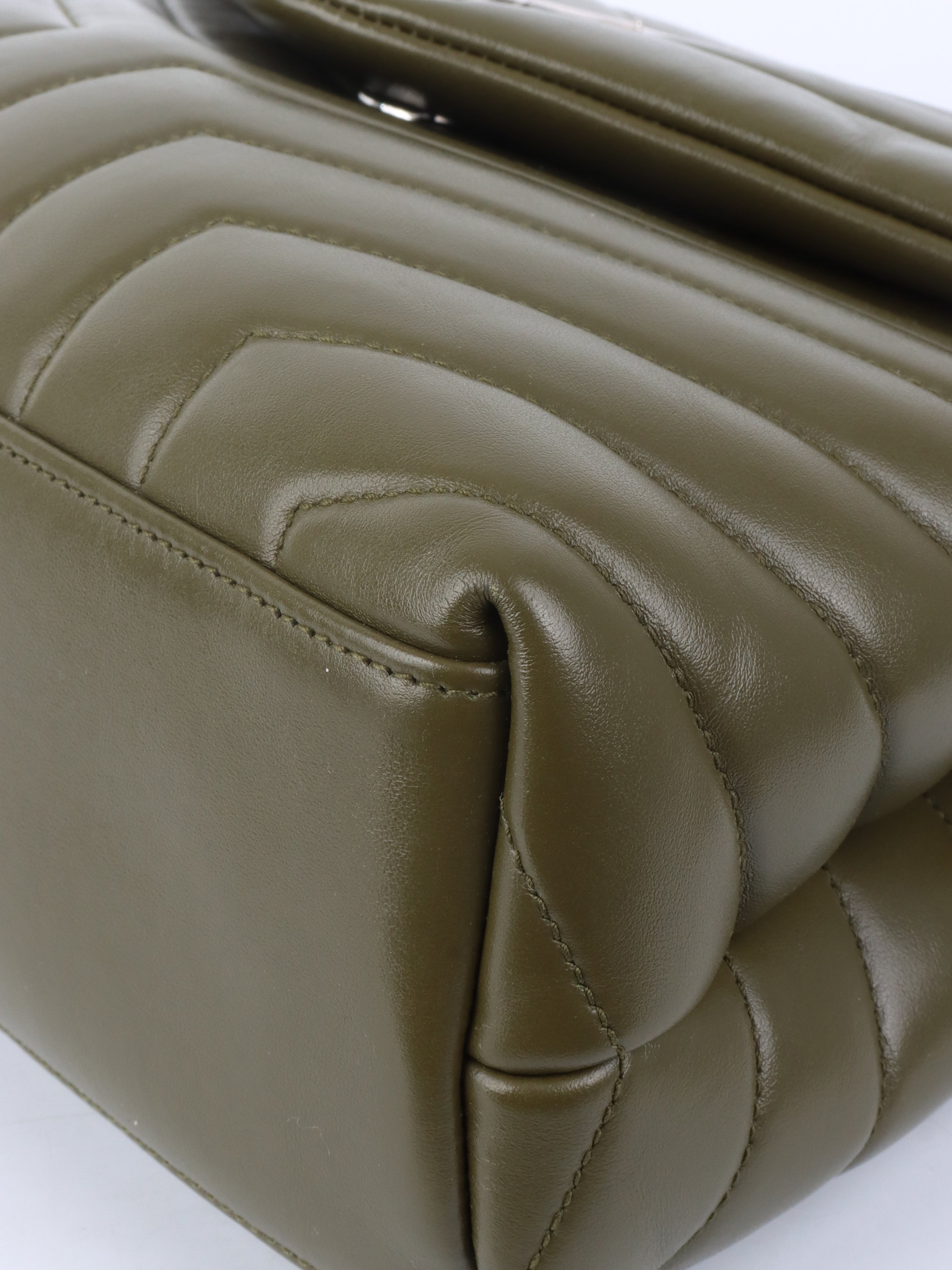 Saint Laurent Khaki Medium Loulou Bag.