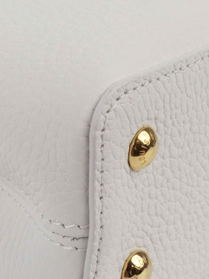 Louis Vuitton Mini White Capucines Python Handle.