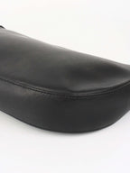 Versace Black Leather Shoulder Bag with Silver Chain.