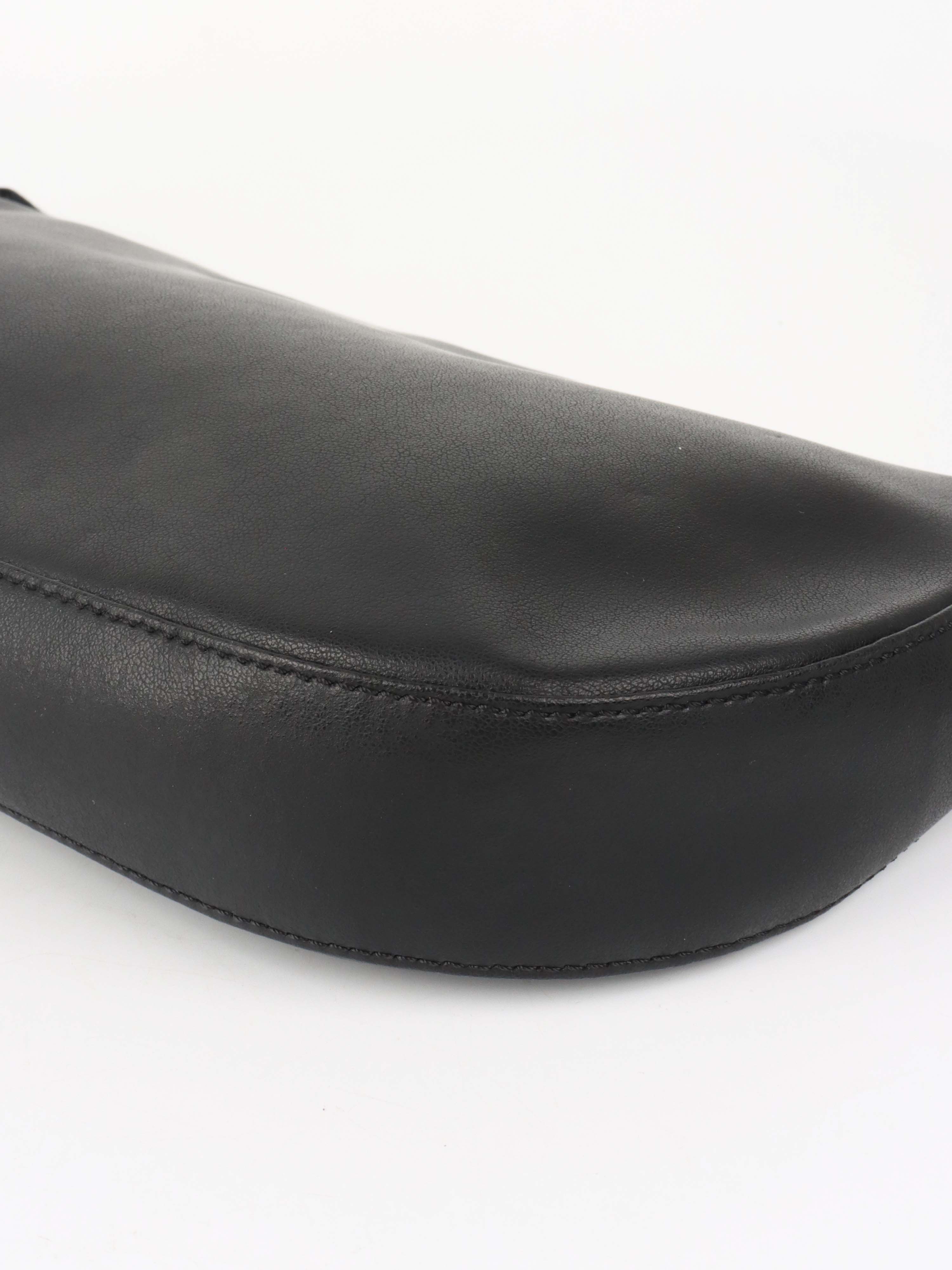 Versace Black Leather Shoulder Bag with Silver Chain.