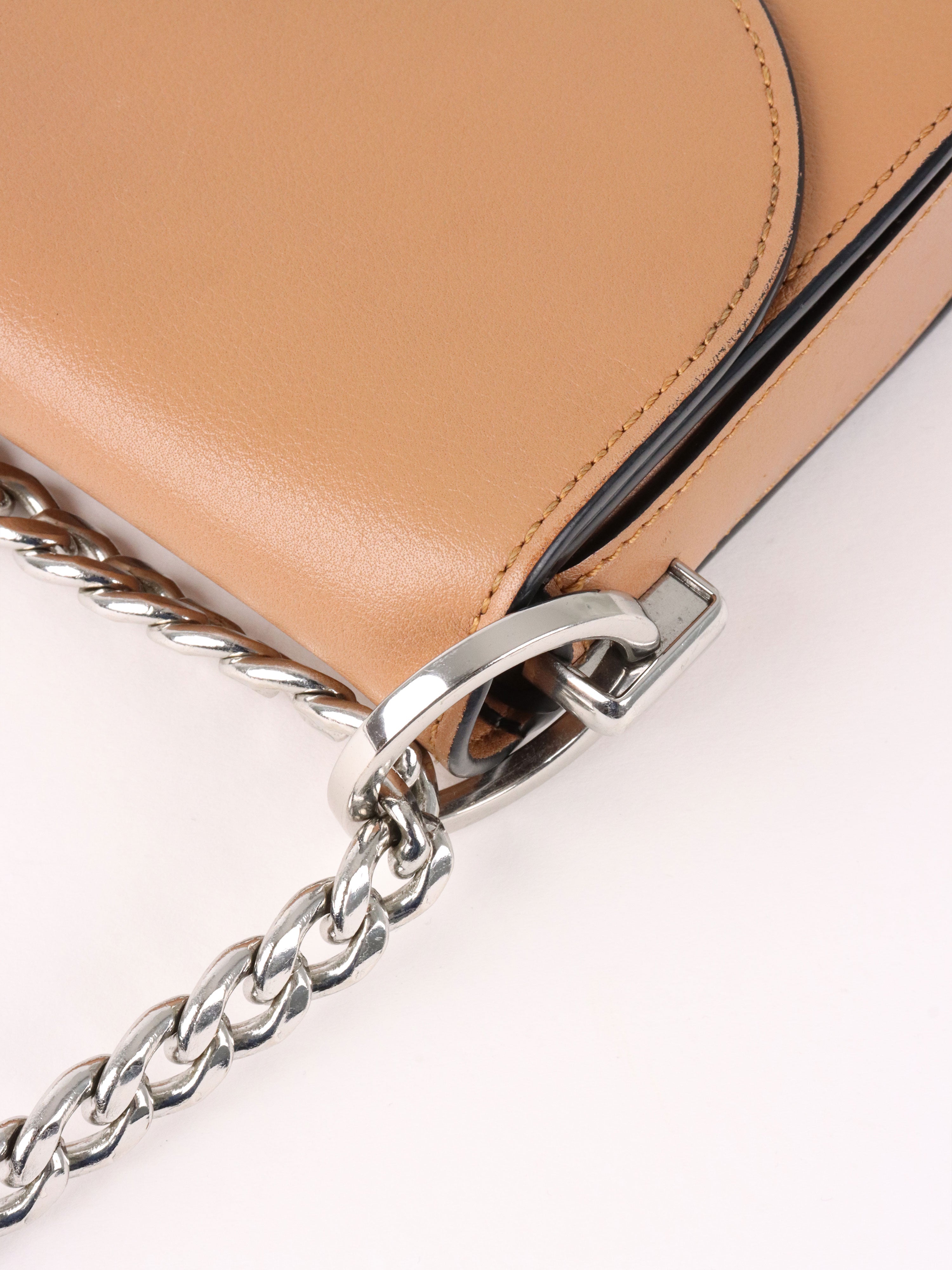 Prada Beige Arcade Chain Crossbody Bag.
