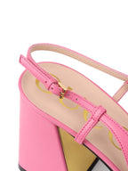 Gucci Pink Horsebit Slingback Pumps.