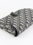 Dior Blue Oblique Jacquard Medium Saddle Pouch with Chain