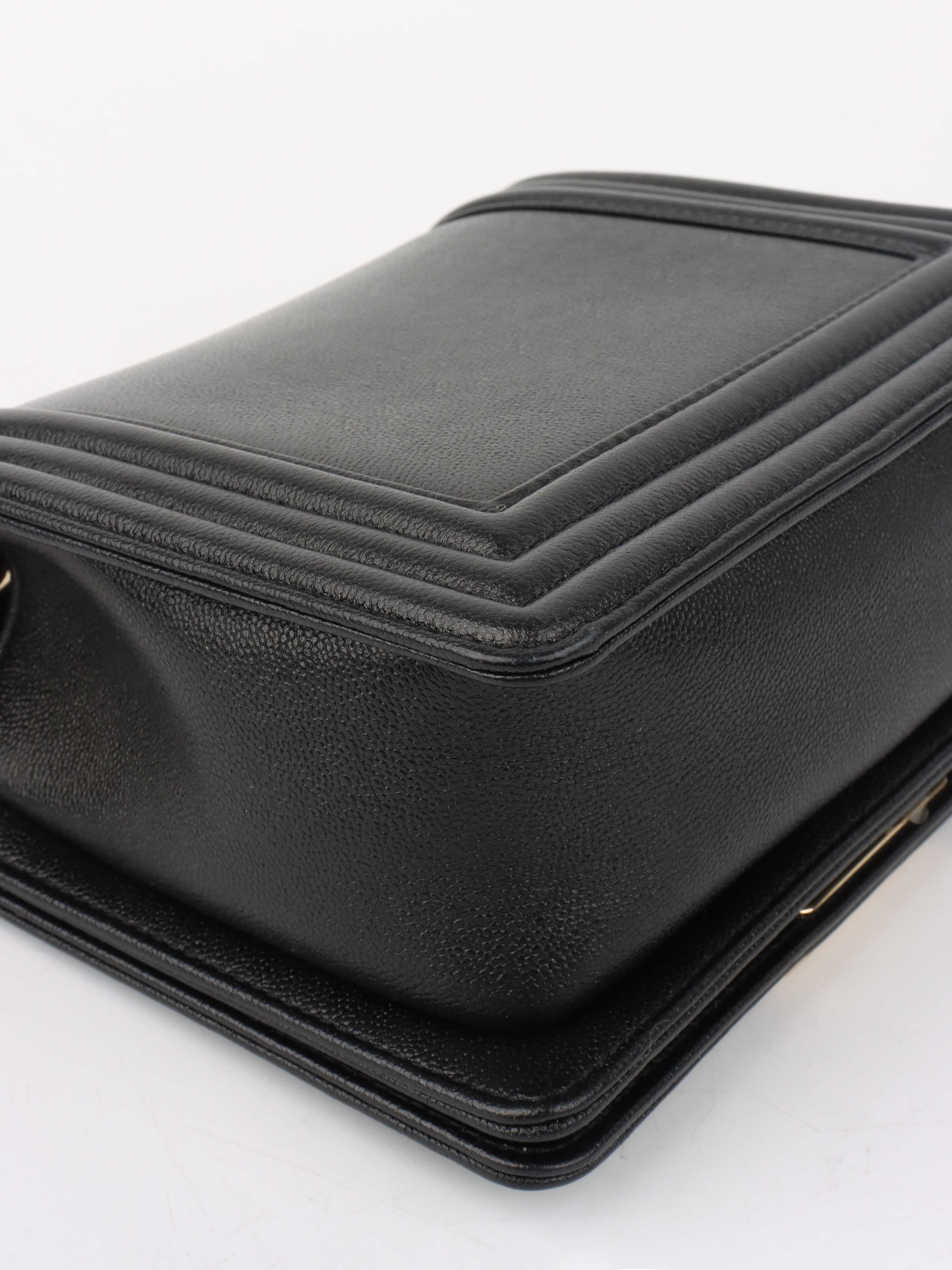 Chanel Black Mini Boy Bag in Calfskin LGHW.