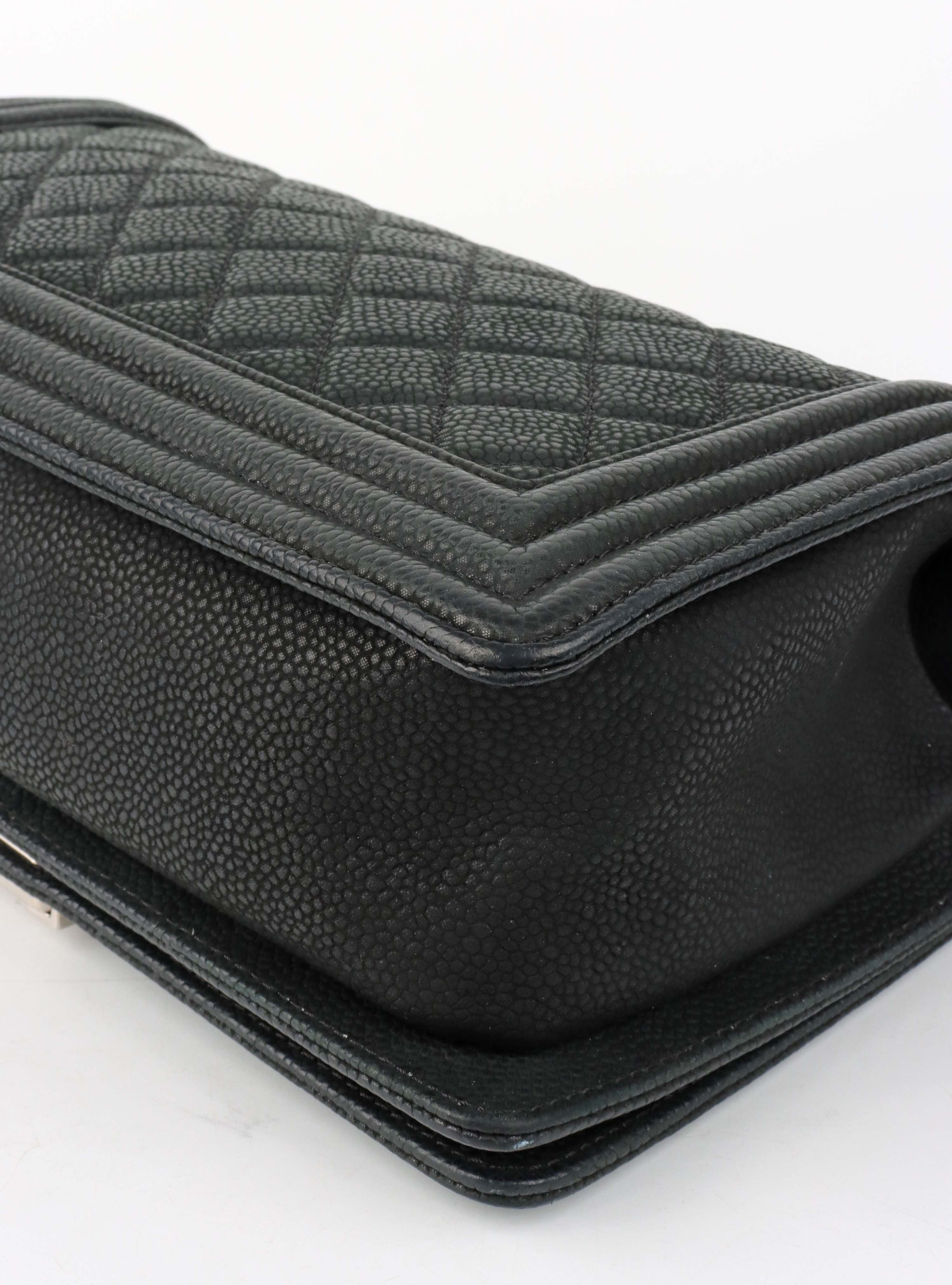 Chanel Black Medium Soft Caviar Boy Bag SHW.
