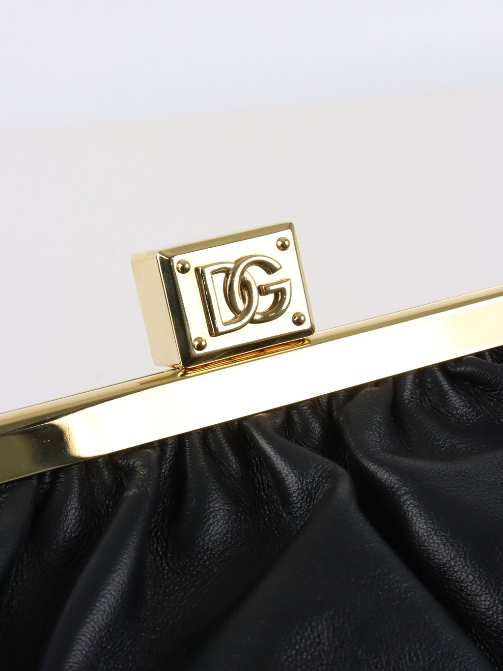 Dolce & Gabana Black Maria Nappa Leather Clutch GHW