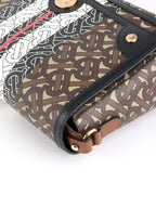 Burberry Monogram Stripe E-Canvas Note Crossbody Bag