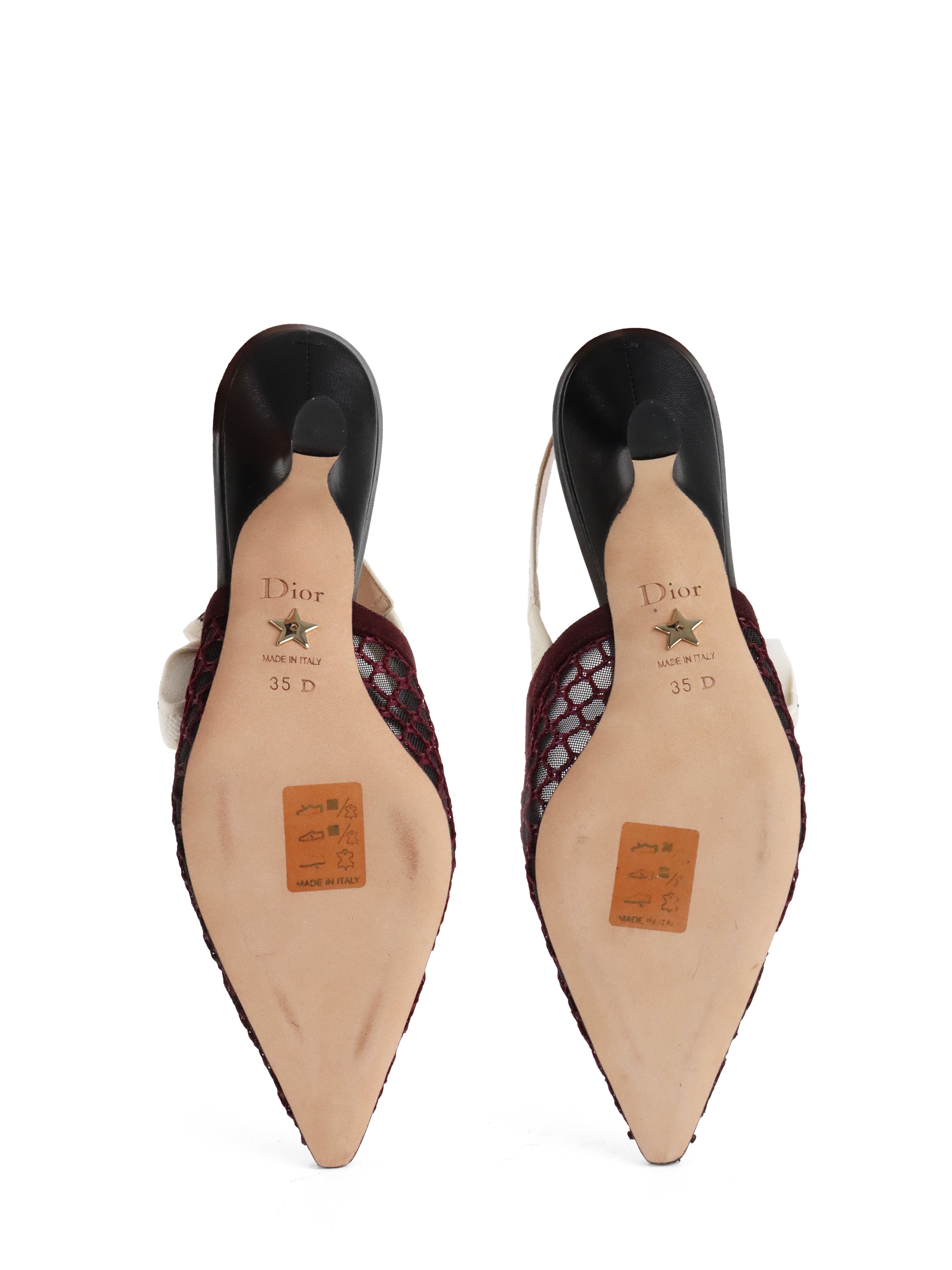 Dior Burgundy Mesh J'Adior Slingback Sandal