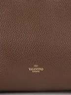 Valentino Brown Rockstud Hobo Bag