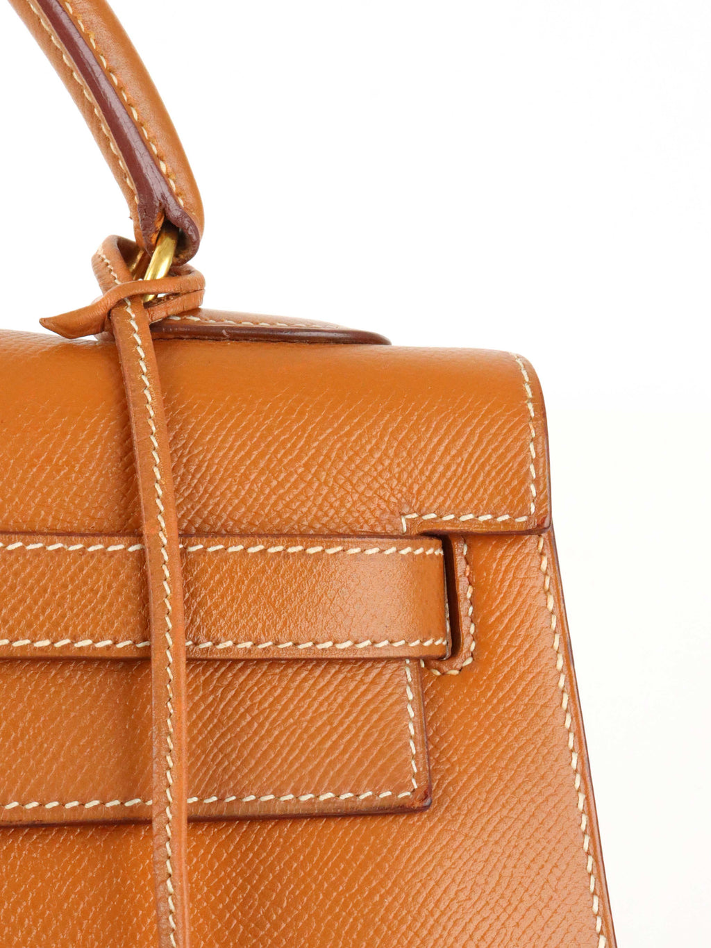 Hermes Vintage Kelly 32  Gold Courchevel GHW Circle W