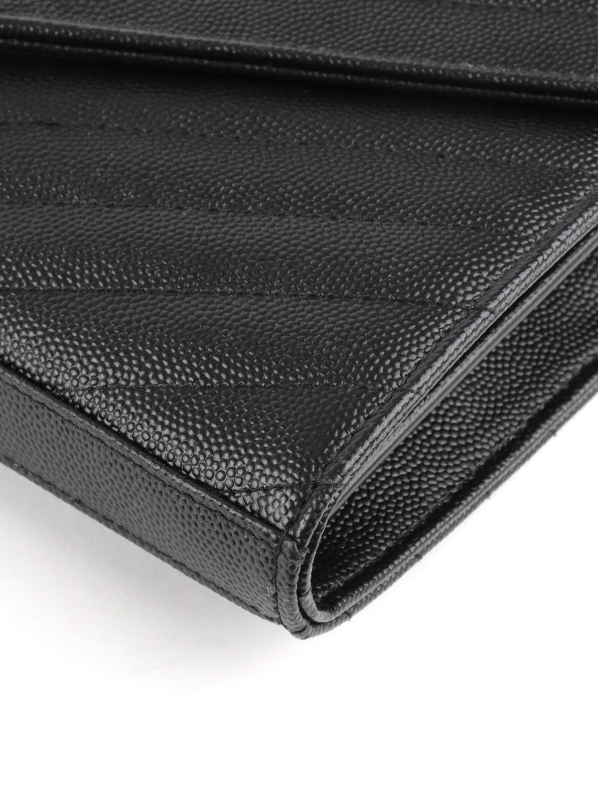 Saint Laurent Black Cassandre Envelope Chain Wallet