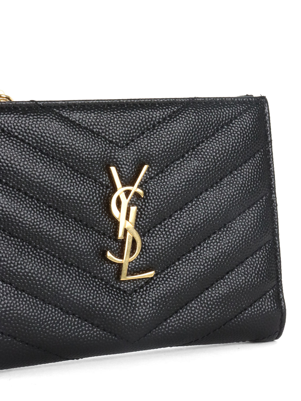 Saint Laurent Black Zipped Leather Wallet