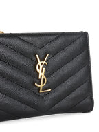 Saint Laurent Black Zipped Leather Wallet