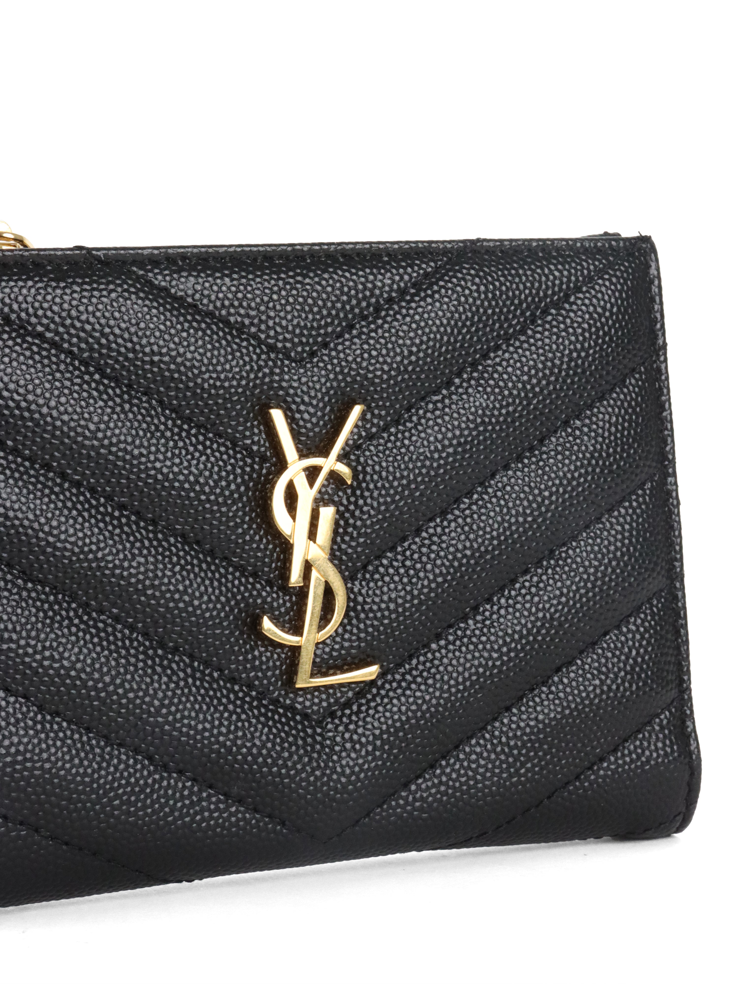Saint Laurent Black Zipped Leather Wallet