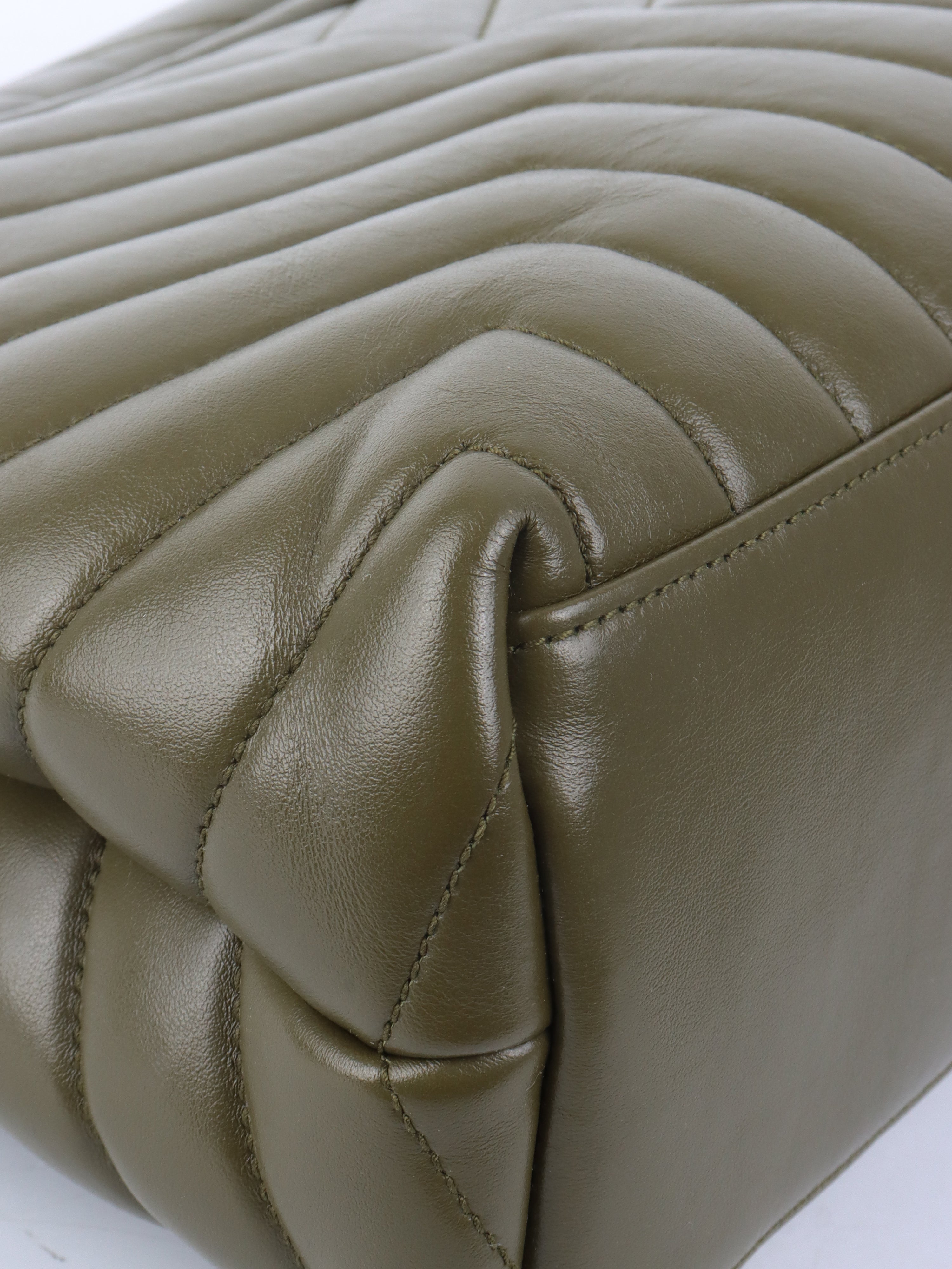 Saint Laurent Khaki Medium Loulou Bag.