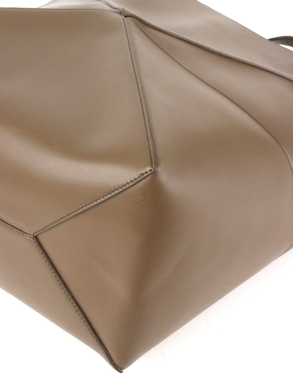 Loewe Large Dark Brown Puzzle Panelled Leather Tote Bag