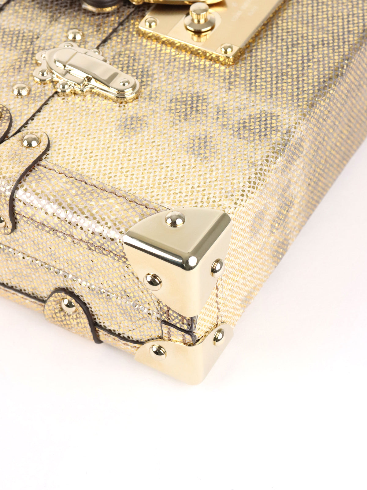 Louis Vuitton Metallic Gold Lizard Petite Malle