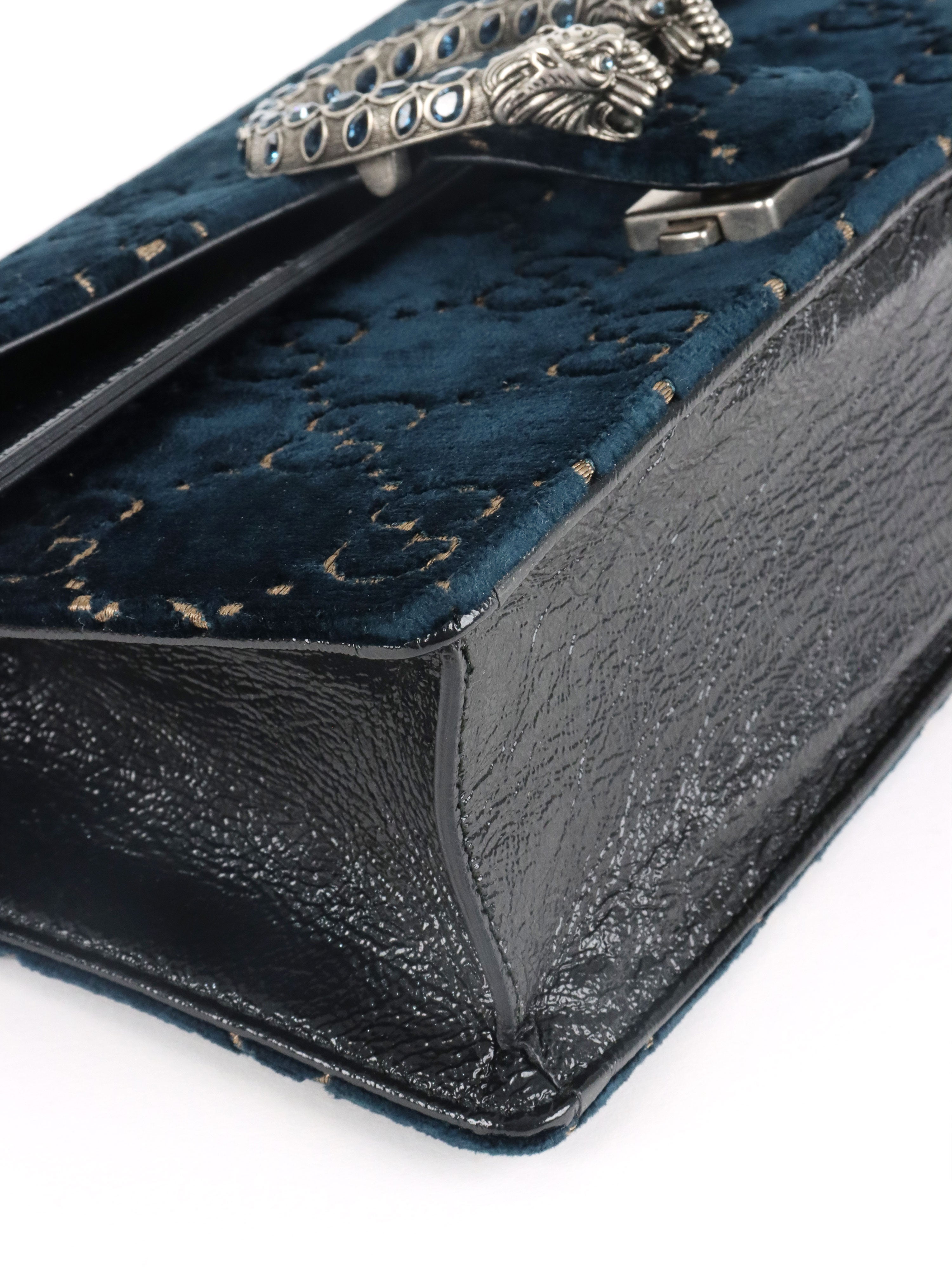 Gucci Small Blue Velvet Dionysus GG Bag
