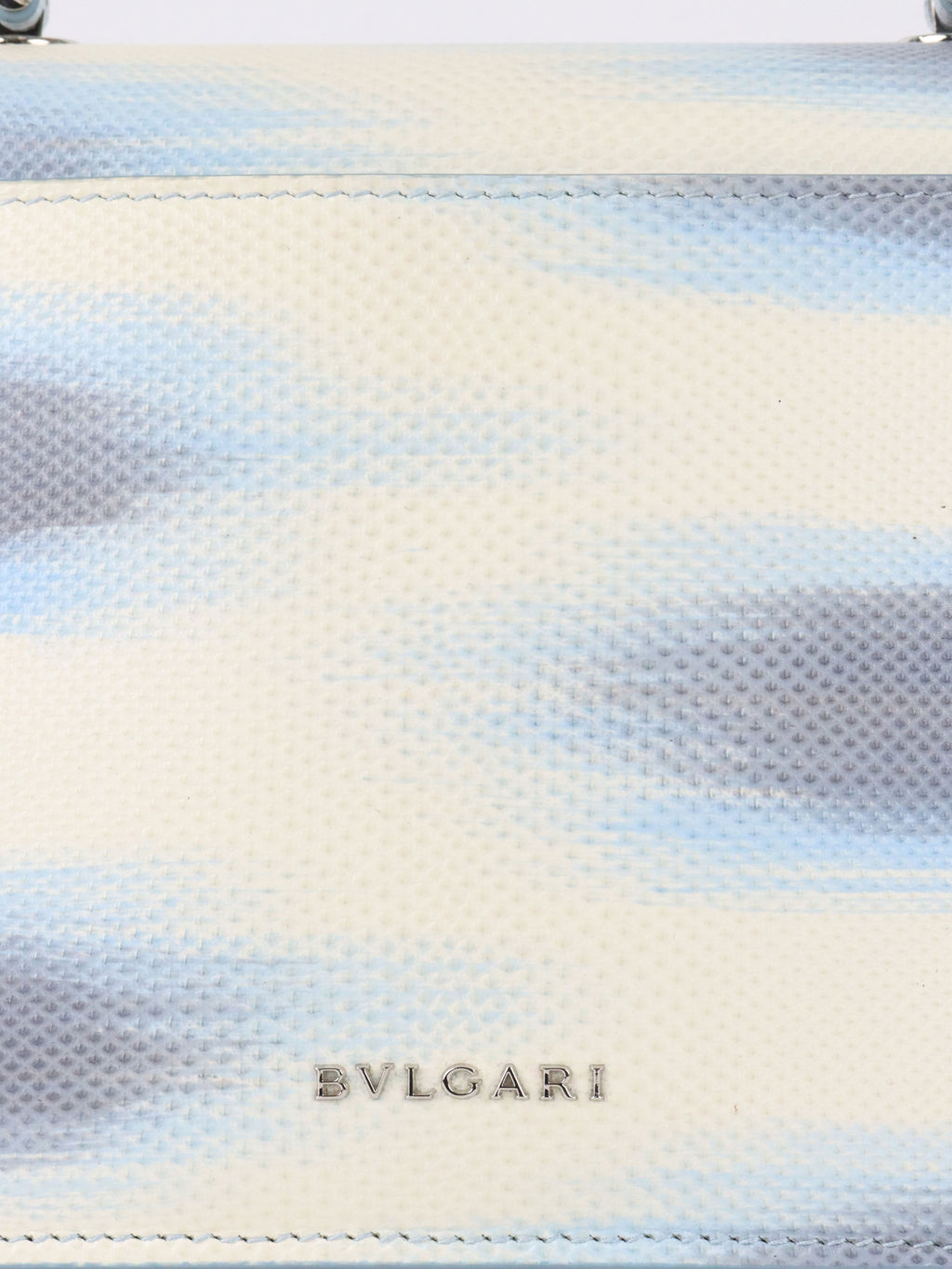 Bvlgari Blue and White Serpenti Forever Leather 2way Bag