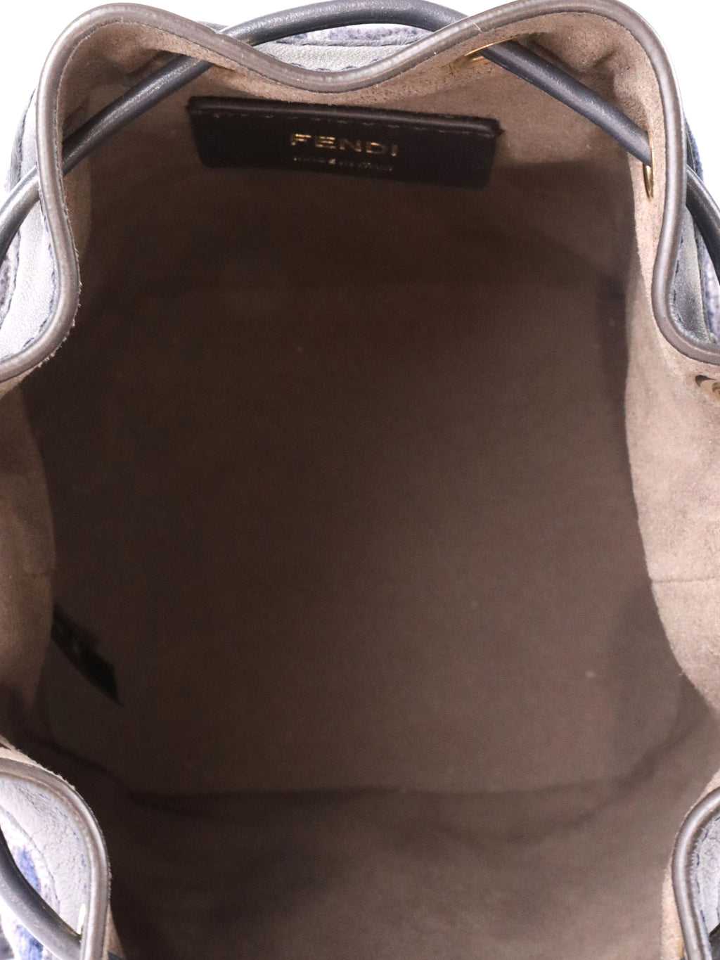 Fendi Mini Navy Fabric Mon Tresor Bucket Bag