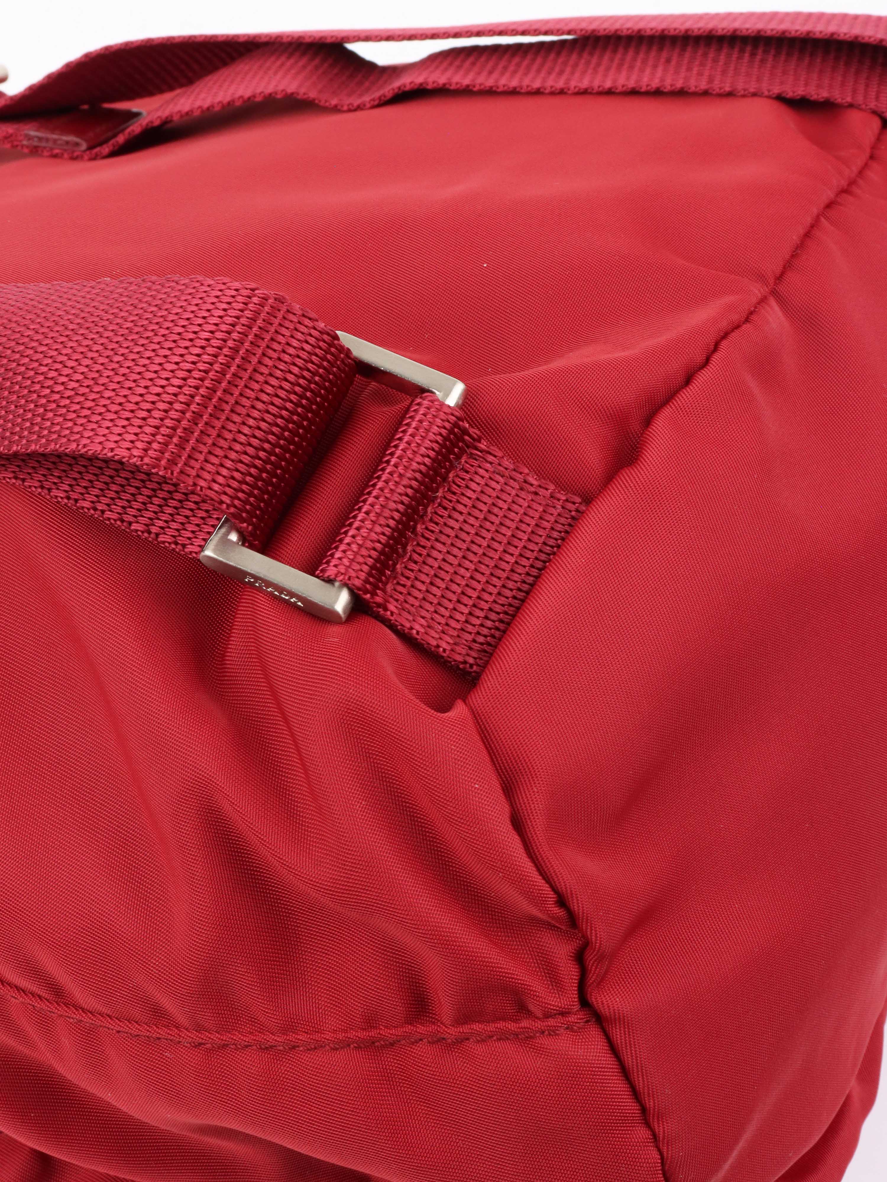 Prada Red Nylon Backpack.