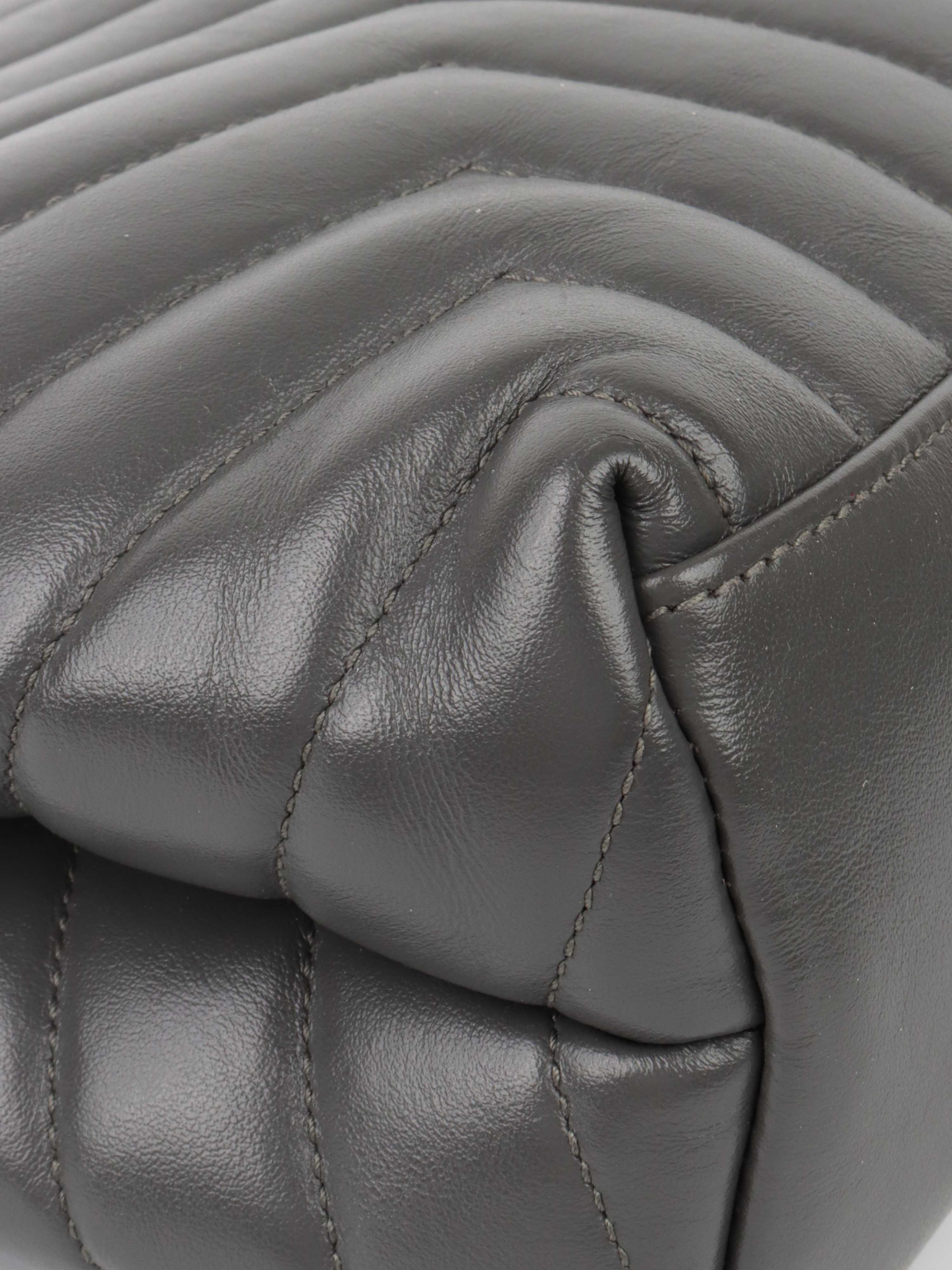 Saint Laurent Dark Grey Medium Loulou Bag.