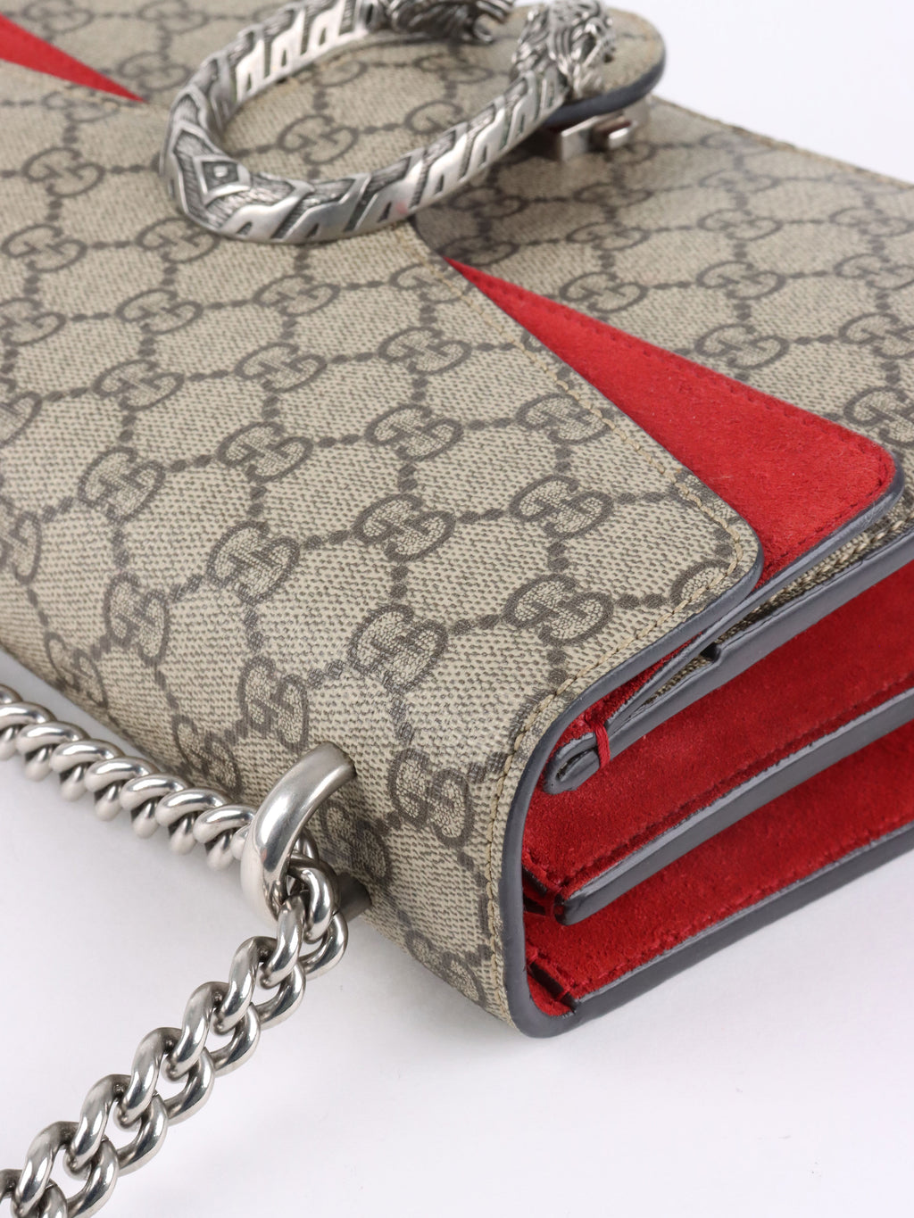 Gucci Small Dionysus GG Supreme Red Trim Shoulder Bag