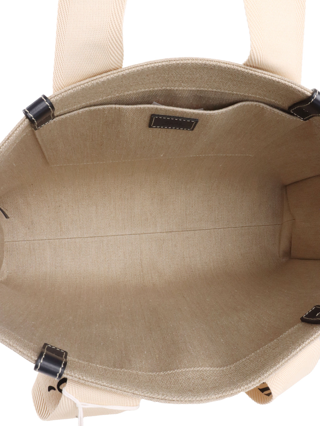 Chloe Large White & Blue Woody Tote Bag in Linen.
