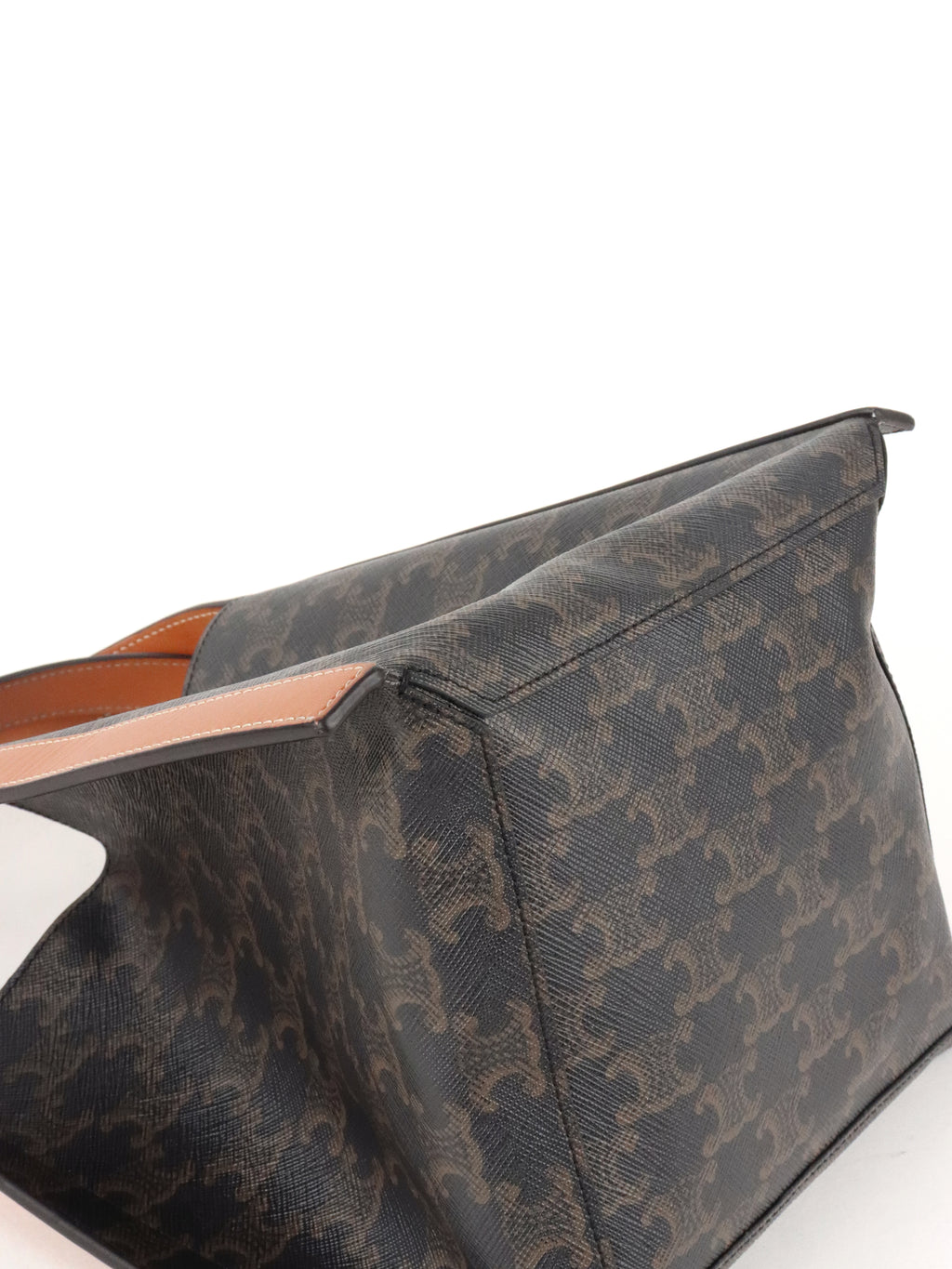 Celine Small Miel Triomphe Canvas Cube Bag